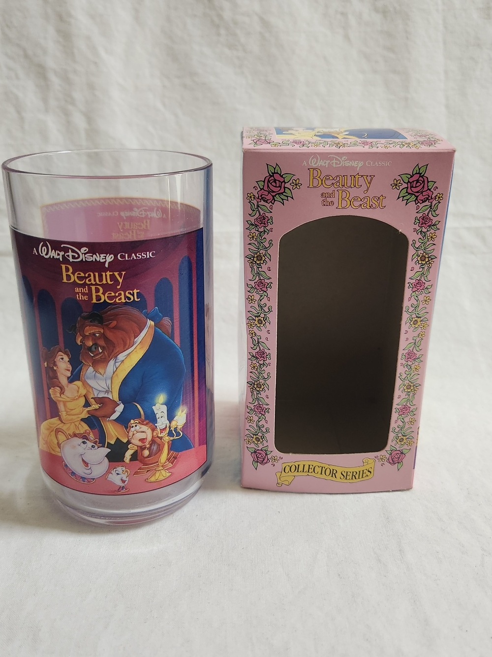 Disney Beauty and the Beast Pink Collector Glass